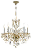 Traditional Crystal 22'' Chandelier in Polished Brass - Front View (1005-PB-CL-MWP)