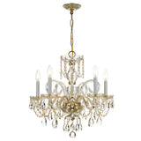 Traditional Crystal 22'' Chandelier in Polished Brass - Front View (1005-PB-CL-MWP)