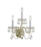 Traditional Crystal 15'' Sconce in Polished Brass - Front View (1033-PB-CL-SAQ)