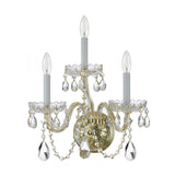 Traditional Crystal 15'' Sconce in Polished Brass - Additional View (1033-PB-CL-SAQ)