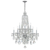 Traditional Crystal 32'' Chandelier in Polished Chrome - Front View (1110-CH-CL-MWP)