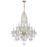 Traditional Crystal 32'' Chandelier in Polished Brass - Front View (1110-PB-CL-MWP)
