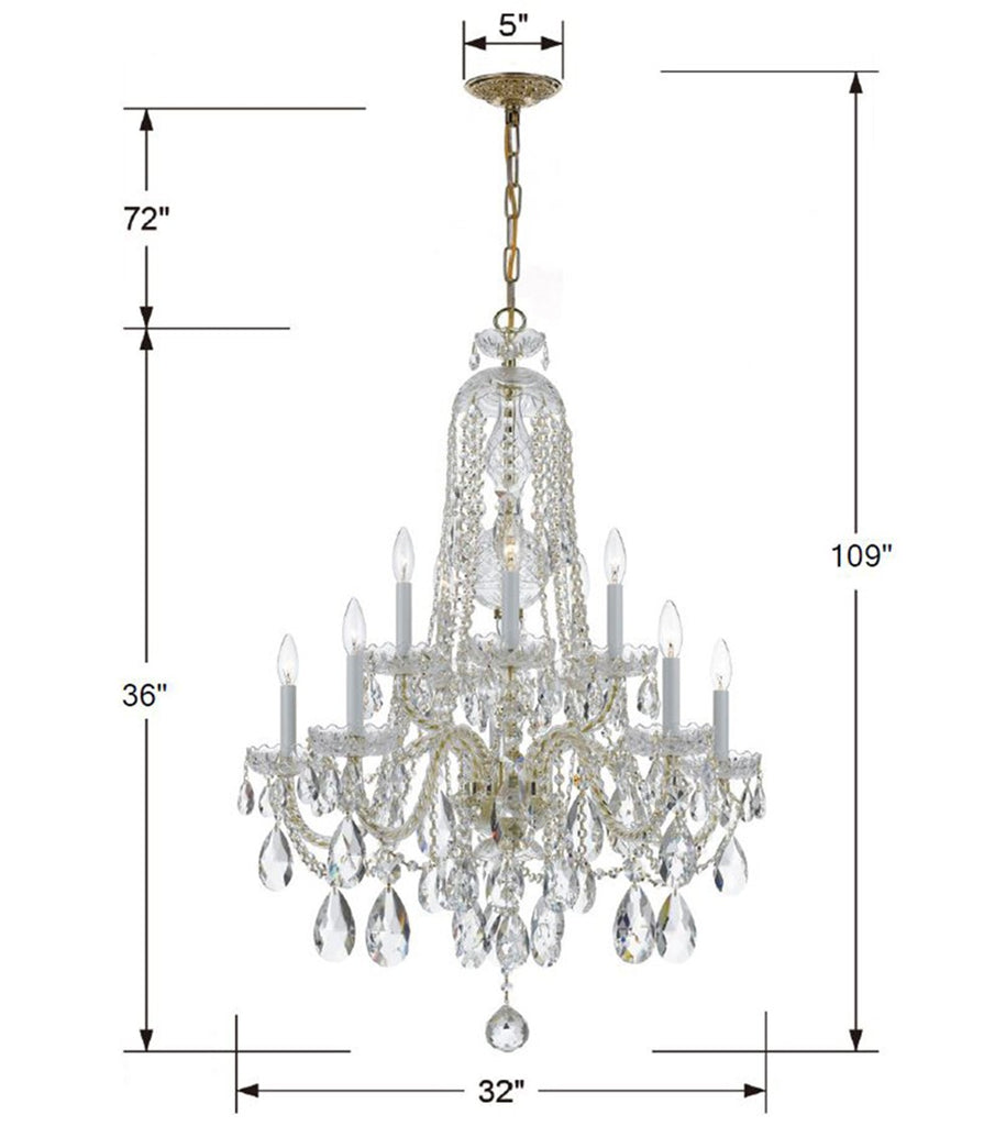 Traditional Crystal 10 Light Chandelier – Crystorama