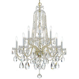 Traditional Crystal 32'' Chandelier in Polished Brass - Additional View (1110-PB-CL-SAQ)
