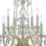 Traditional Crystal 26'' Chandelier in Polished Brass - Additional View (1130-PB-CL-SAQ)