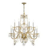 Traditional Crystal 31'' Chandelier in Polished Brass - Additional View (1135-PB-CL-SAQ)