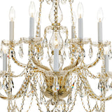 Traditional Crystal 31'' Chandelier in Polished Brass - Additional View (1135-PB-CL-SAQ)