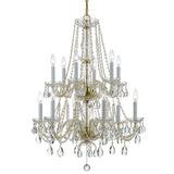 Traditional Crystal 26.5'' Chandelier in Polished Brass - Additional View (1137-PB-CL-SAQ)