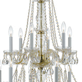 Traditional Crystal 26.5'' Chandelier in Polished Brass - Additional View (1137-PB-CL-SAQ)