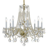 Traditional Crystal 26'' Chandelier in Polished Brass - Additional View (1138-PB-CL-SAQ)