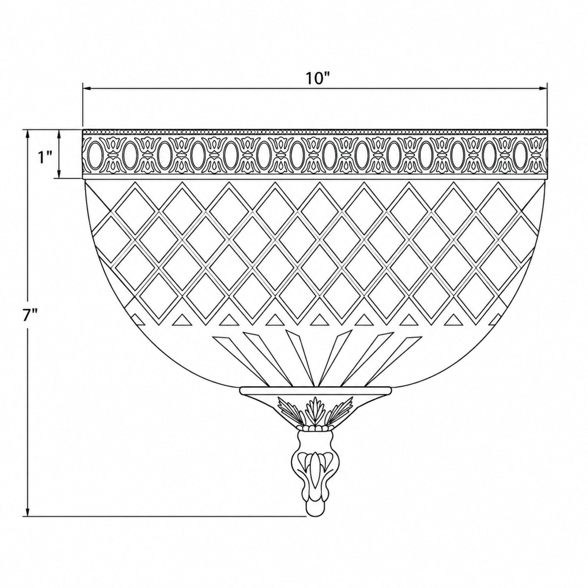 Radley 10'' Flush Mount dimensions