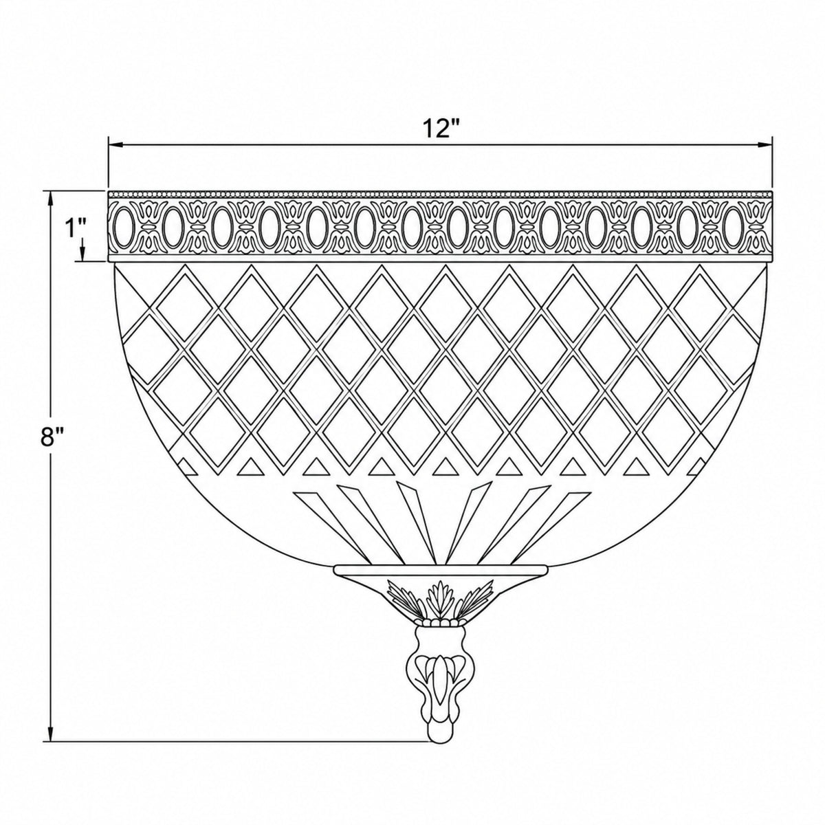 Radley 12'' Flush Mount dimensions