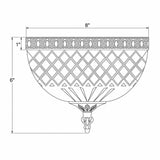 Radley 8'' Flush Mount - Dimensions Diagram (117-8-CH)