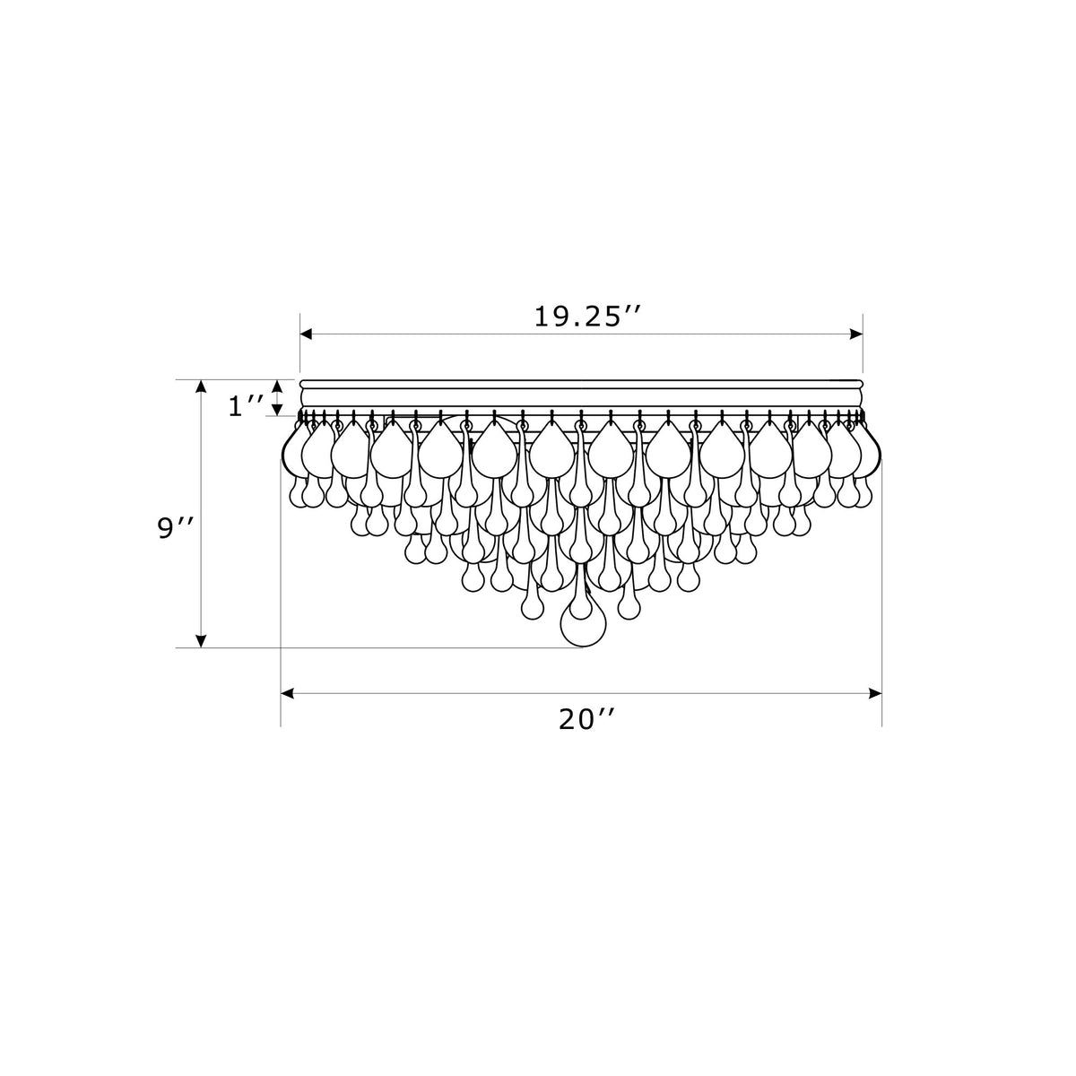 Calypso 20'' Flush Mount dimensions