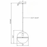 Truax 12'' Pendant - Dimensions Diagram (2112-AG)