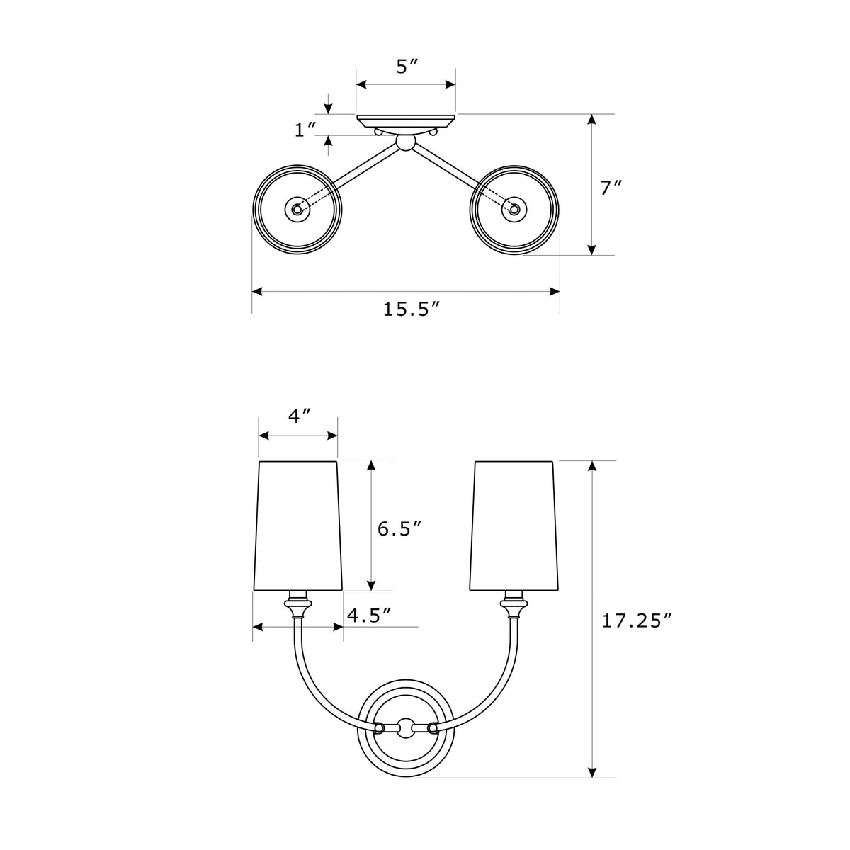 Sylvan 15.5'' Sconce dimensions