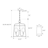 Sylvan 21.5'' Chandelier - Dimensions Diagram (2244-BF)