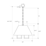 Westwood 24'' Chandelier - Dimensions Diagram (2256-VG)