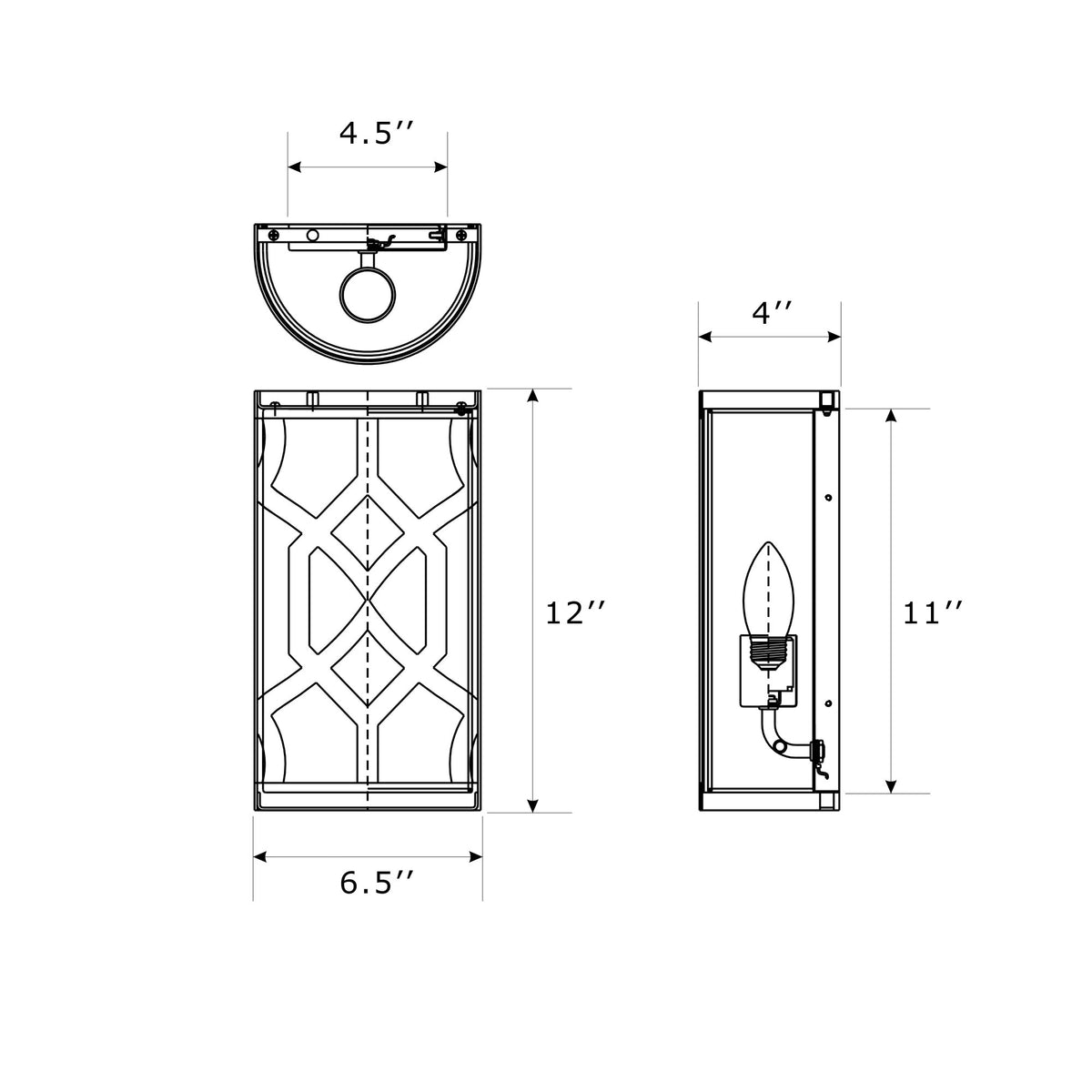 Jennings 6.5'' Sconce dimensions