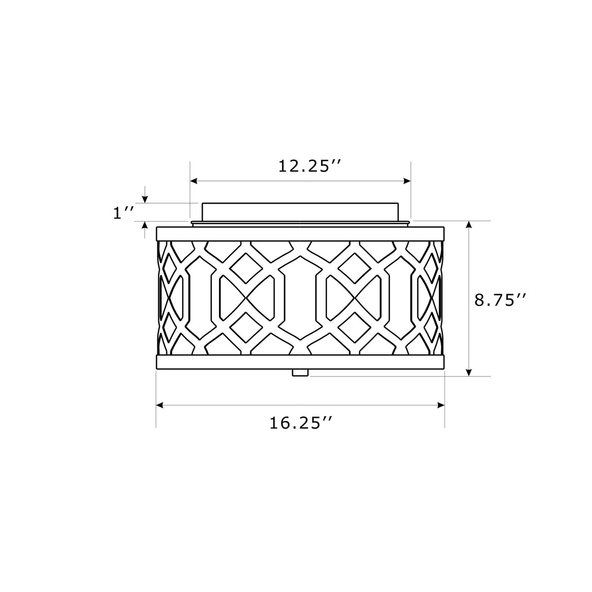 Jennings 16.25'' Flush Mount dimensions