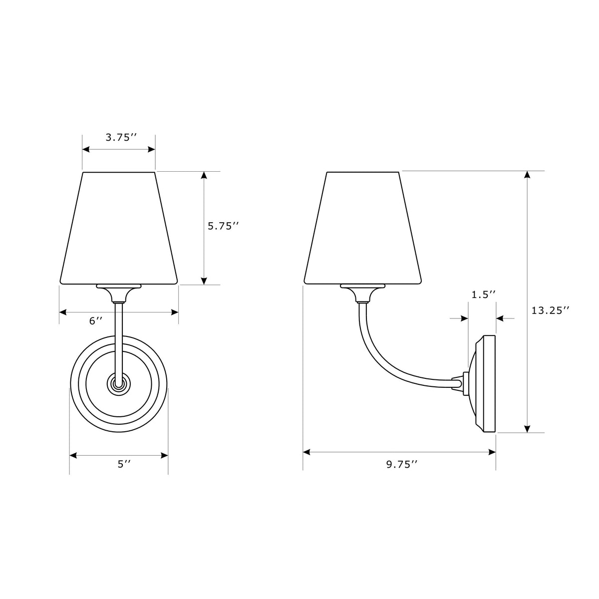 Sylvan 6'' Sconce dimensions
