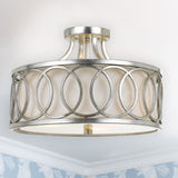 Graham 15'' Semi Flush Mount in Antique Silver - Lifestyle View (285-SA)