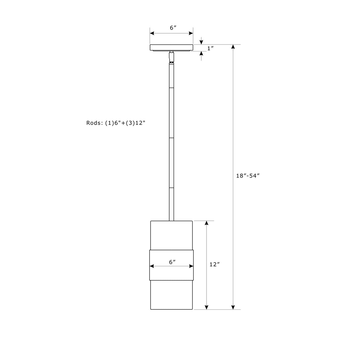 Grayson 6'' Pendant dimensions