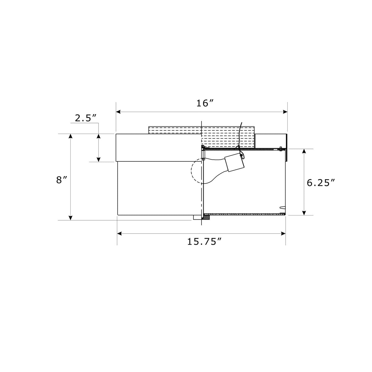 Grayson 16'' Flush Mount dimensions