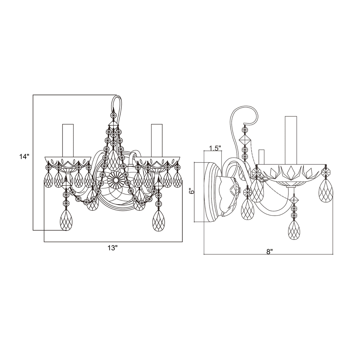 Butler 14'' Sconce dimensions