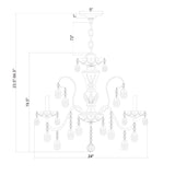 Butler 24'' Chandelier - Dimensions Diagram (3025-EB-CL-MWP)