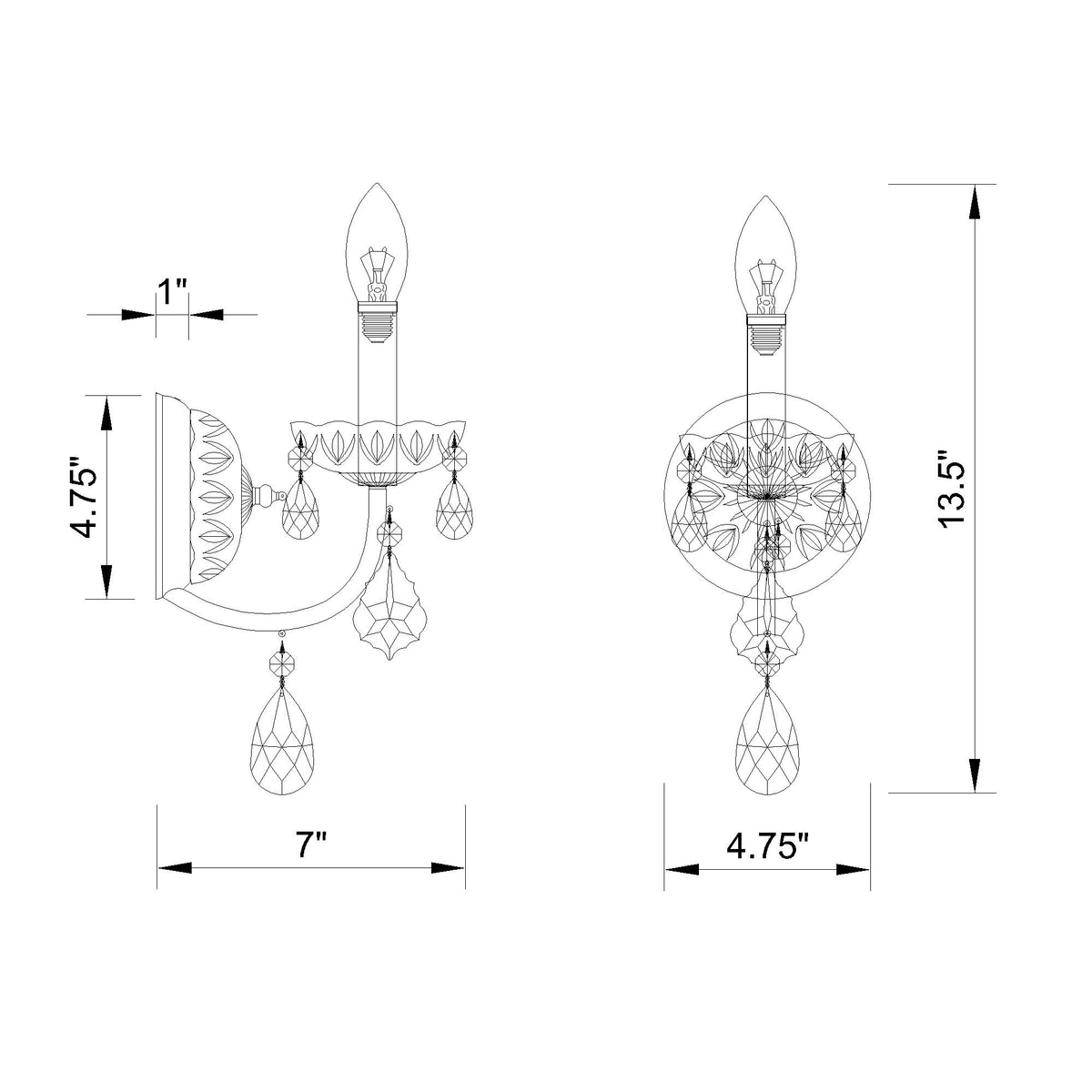 Imperial 4.75'' Sconce dimensions