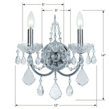 Imperial 12'' Sconce - Dimensions Diagram (3222-CH-CL-S)