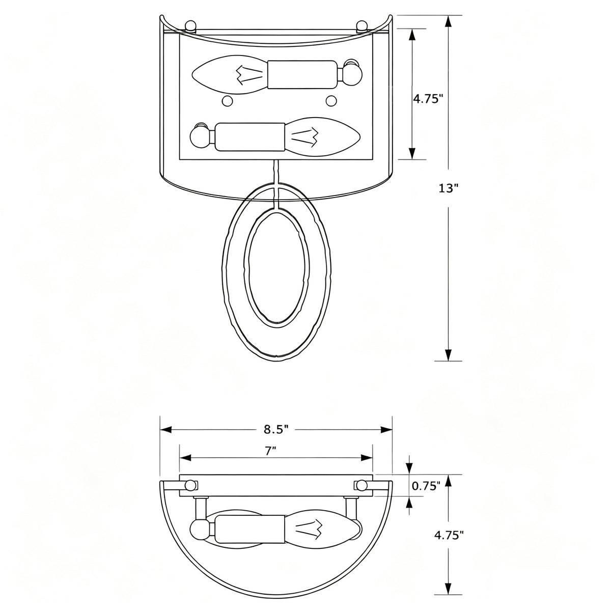 Layla 8.5'' Sconce dimensions