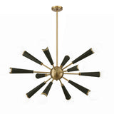 Zodiac 34'' Chandelier in Aged Brass - Front View (3812-AG)