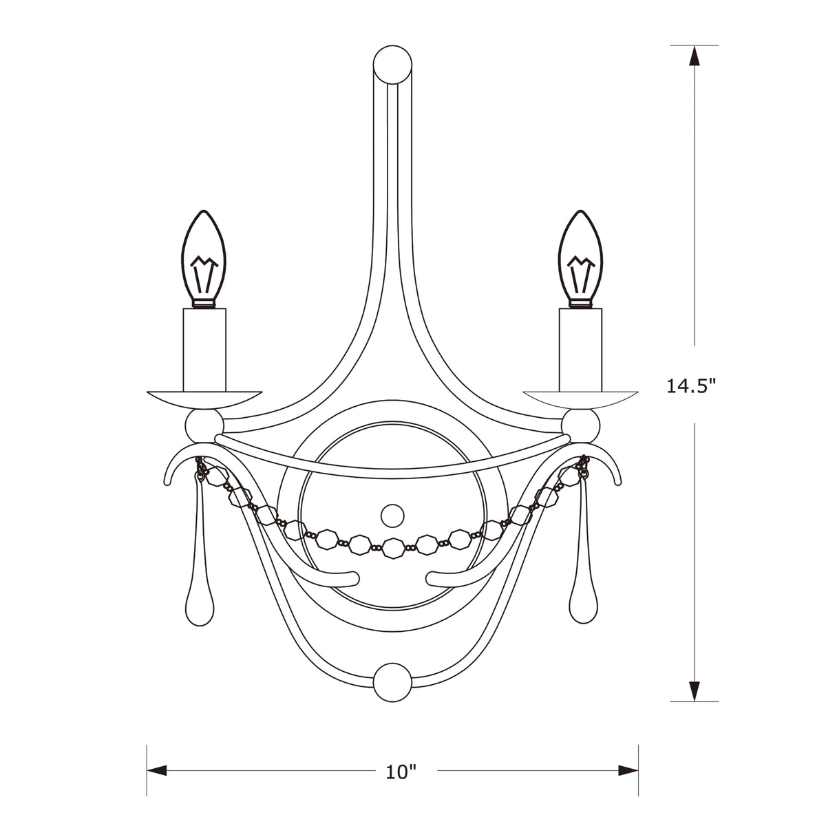 Metro 10'' Sconce dimensions