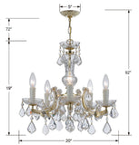 Maria Theresa 20'' Chandelier - Dimensions Diagram (4376-GD-CL-MWP)