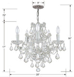 Maria Theresa 20'' Chandelier - Dimensions Diagram (4405-CH-CL-S)
