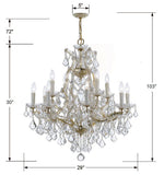 Maria Theresa 28'' Chandelier - Dimensions Diagram (4412-GD-CL-S)