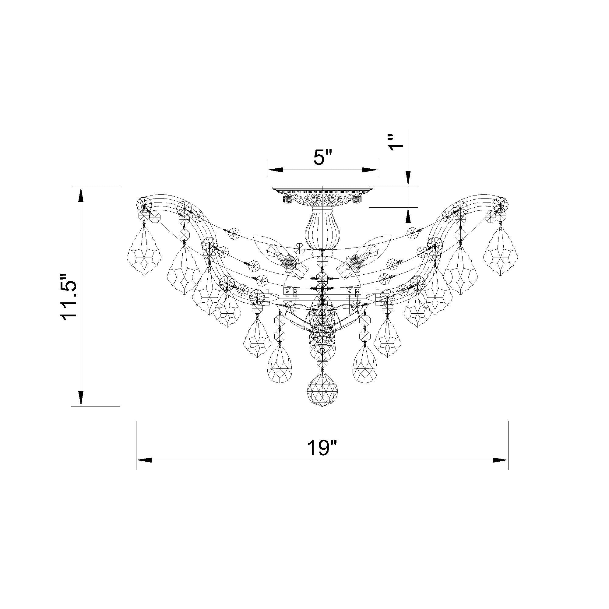 Maria Theresa 19'' Semi Flush Mount | Crystorama Lighting