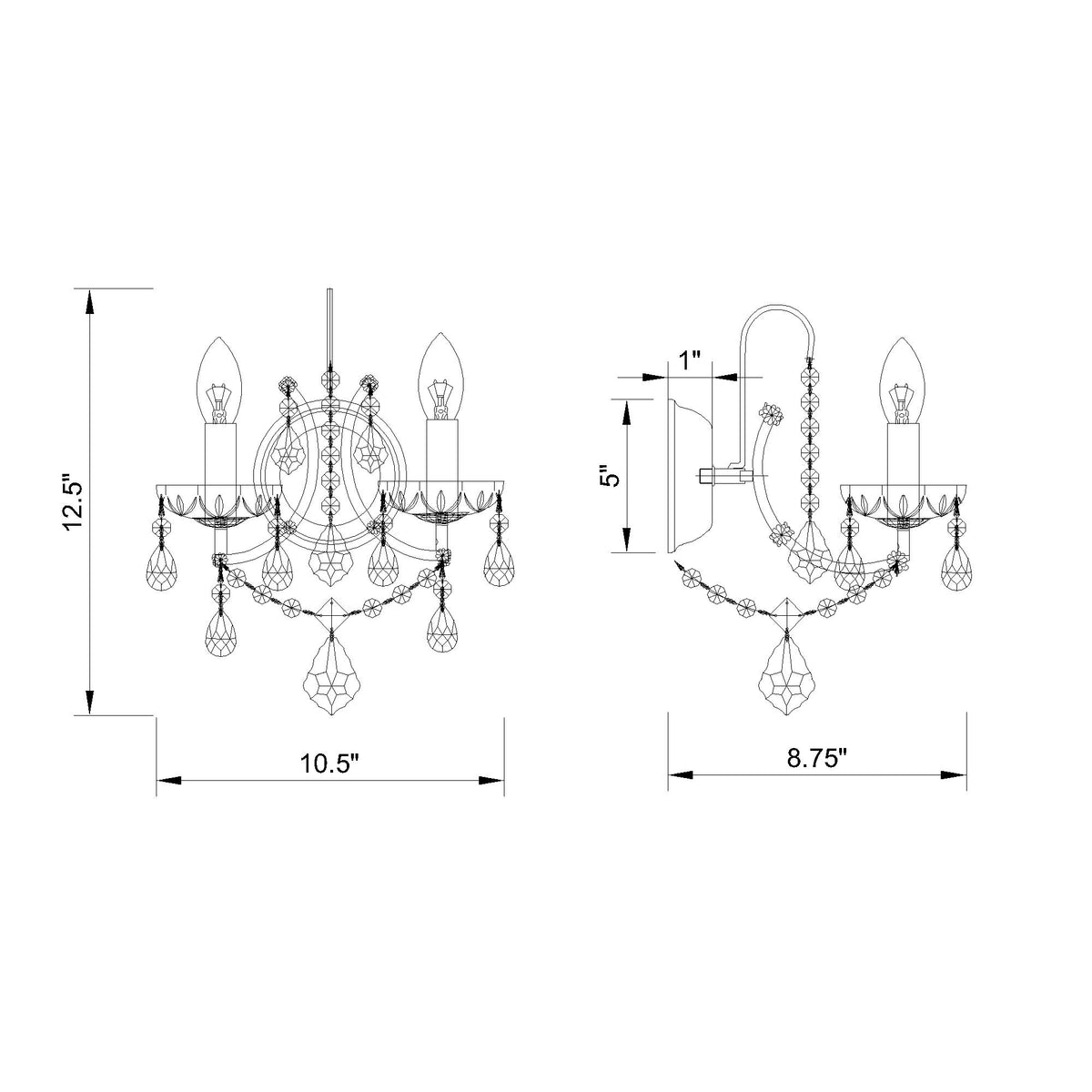 Filmore 10.5'' Sconce dimensions