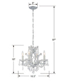 Maria Theresa 16.5'' Chandelier - Dimensions Diagram (4474-CH-CL-S)