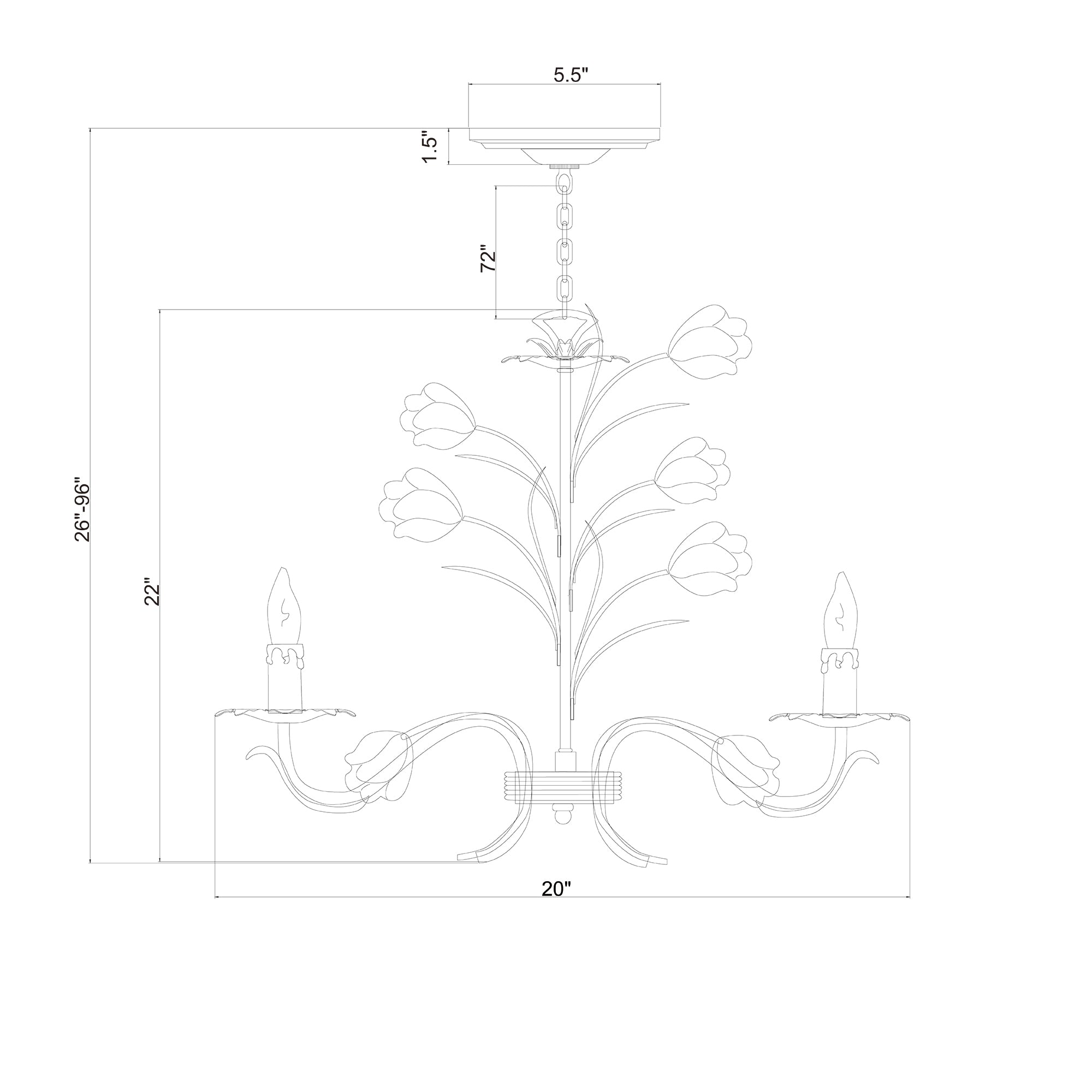 Southport 20'' Chandelier | Crystorama Lighting