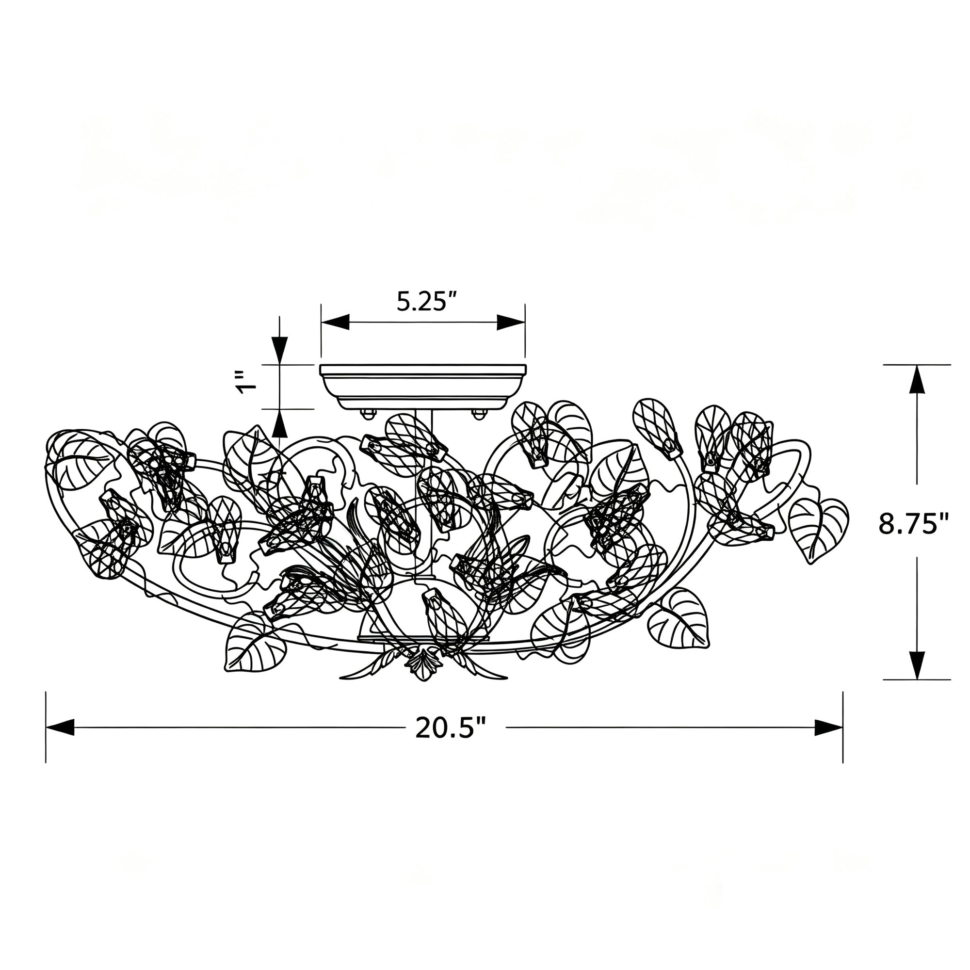 Josie 20.5'' Semi Flush Mount | Crystorama Lighting