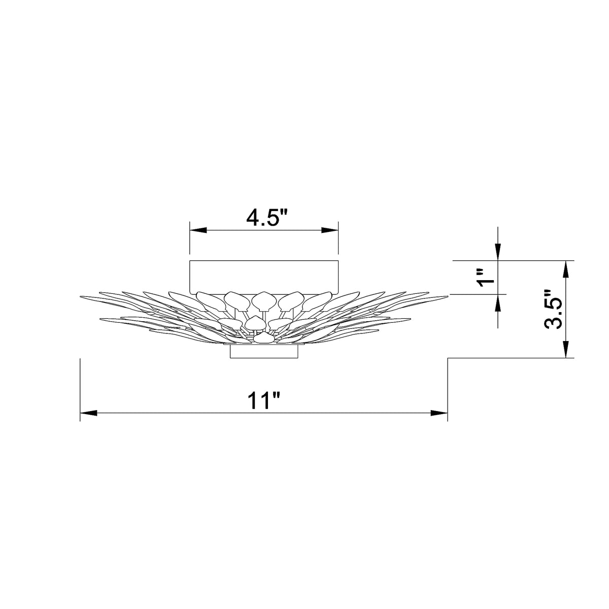Broche 11'' Flush Mount dimensions
