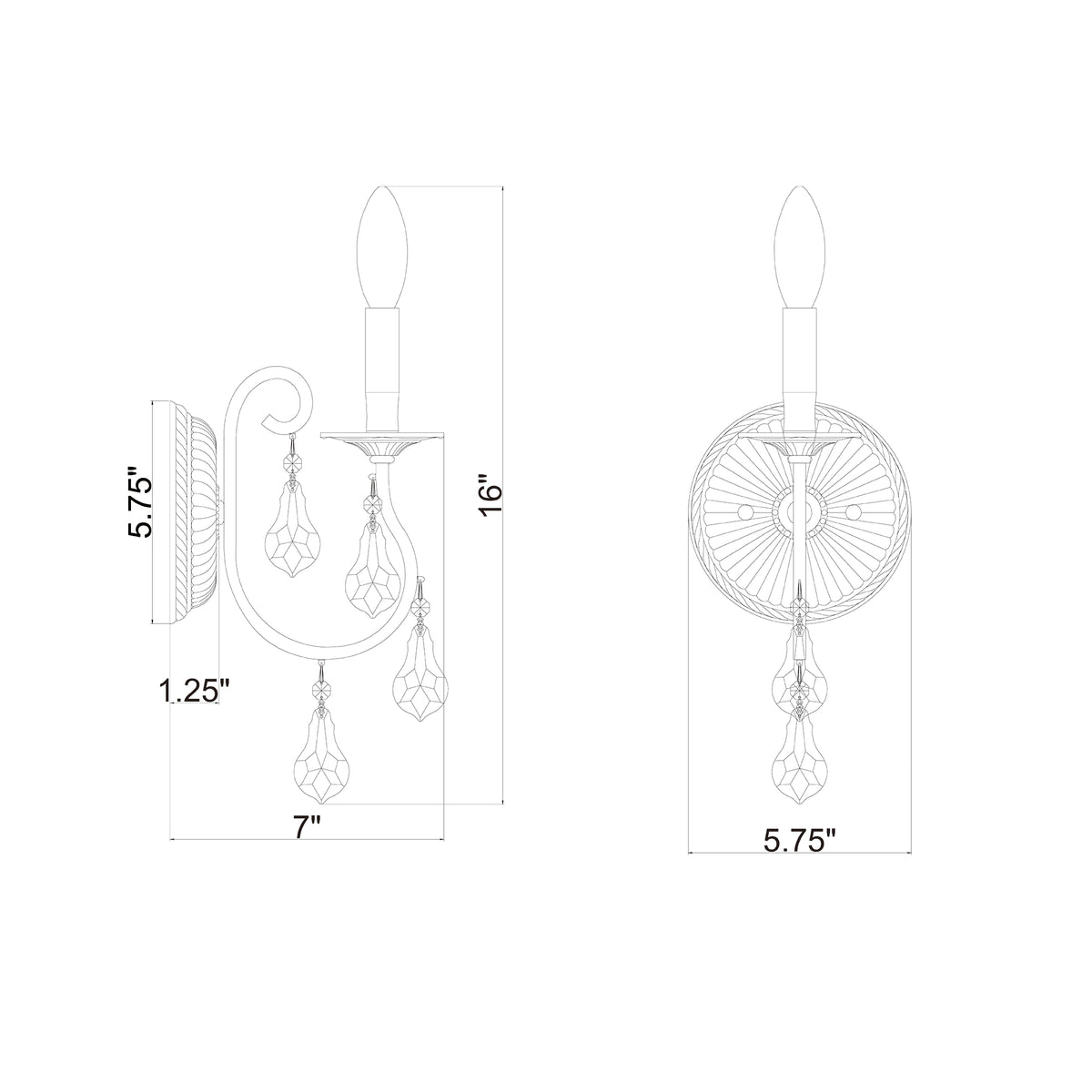 Ashton 5.5'' Sconce dimensions
