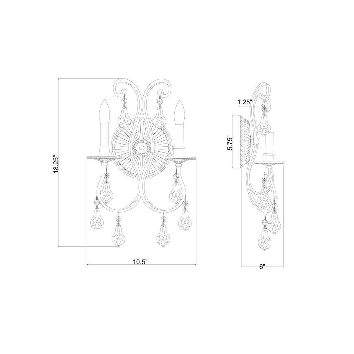 Ashton 10.5'' Sconce dimensions