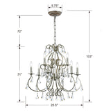 Ashton 25.5'' Chandelier - Dimensions Diagram (5019-OS-CL-S)