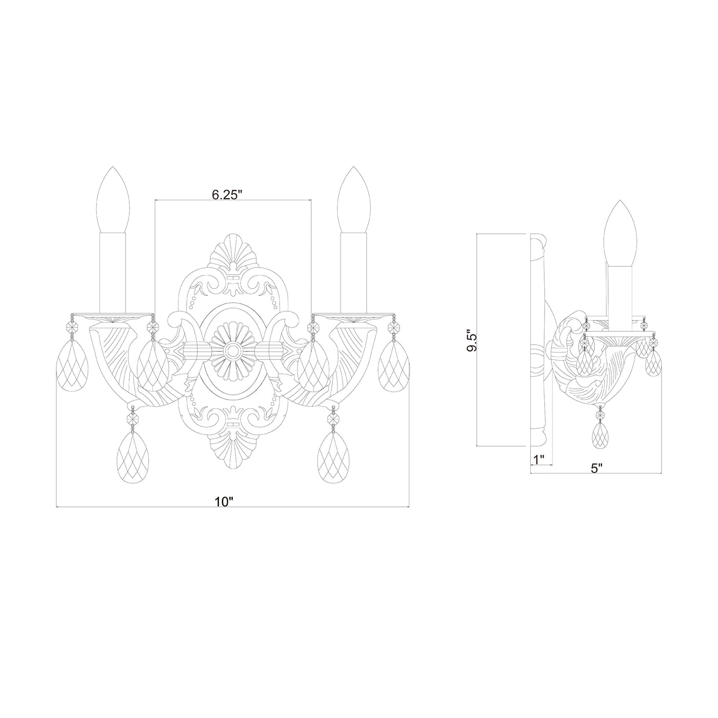 Paris Market 10'' Sconce dimensions
