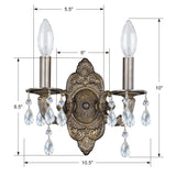 Paris Market 10'' Sconce - Dimensions Diagram (5022-VB-CL-MWP)