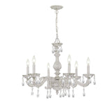 Paris Market 28'' Chandelier in Antique White - Front View (5036-AW-CL-MWP)